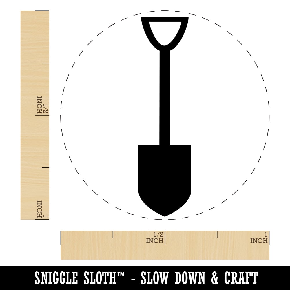 Shovel Silhouette Tools Self-Inking Rubber Stamp Ink Stamper - Black Ink - Medium 1 Inch