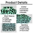 thumbnail image 5 of Green Leopard Print Men's Short Sleeve Button Up Shirts Casual Regular-Fit Beach Summer Tops M-4XL, 5 of 9