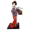 thumbnail image 5 of kowaku 12" Japanese Geisha Asian Geisha Doll Sculpture Ethnic Japanese Geisha Dolls Girl Statue for Office Shelf Tabletop Home Decor Blue and Red, 5 of 9