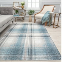 Rugs America Jaelyn JD50A Baltic Rapids Plaid Contemporary Blue Area Rug, 2'6" x 8'