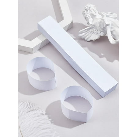 1 Set 130pcs Paper Currency Straps Self Adhesive Bill Wrappers Money Bands White 193x29x0.1mm