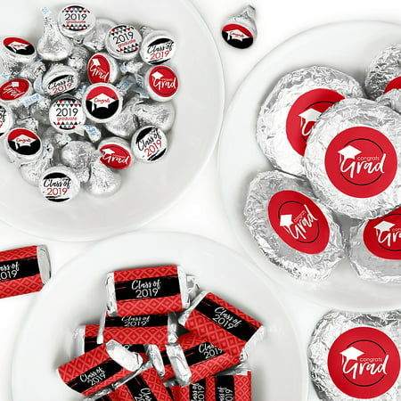 Red Grad - Best is Yet to Come - Mini Candy Bar Wrappers, Round Candy Stickers and Circle Stickers - 2019 Red Graduation Party