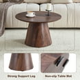 thumbnail image 6 of LUFTUT 25.6" Round Coffee Table, Modern Wood-Look Pedestal Coffee Table with 1" Thick Engineered-Wood Top, Mid-Century Center Table for Living Room, 300 lb Capacity (Brown), 6 of 7