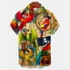 thumbnail image 3 of Camisa hawaiana de manga corta con estampado floral de loro en 3D de verano para hombre, blusa de moda con un solo pecho para hombre, 3 of 5