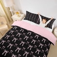 thumbnail image 3 of Erosebridal Pink Bowknot Twin Bedding For Girls,Cute Bows Kawaii Stars Duvet Cover Set,Pink Black 2 Pieces,No Comforter,Reversible, 3 of 6