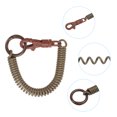 thumbnail image 4 of 2pcs Retractable Coil Spring Keychain with Lobster Clasp Keyring 17.5cm Brown 2 Pcs, 4 of 6