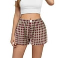 thumbnail image 2 of Rezuofi 1 Pcs Womens Boxer Shorts Casual Summer Cotton Pajama Lounge Sleep Pj Gingham Plaid Shorts Y2K Beach Bottoms, 2 of 4