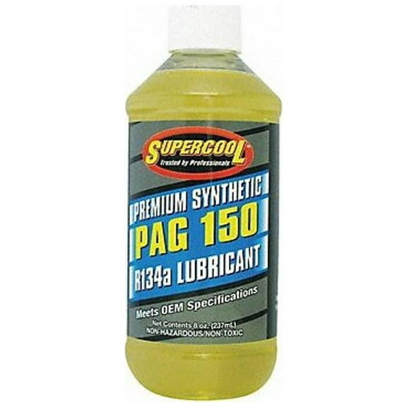 Supercool A/C Compressor PAG Lubricant, 8 oz, Bottle, Yellow P150-8