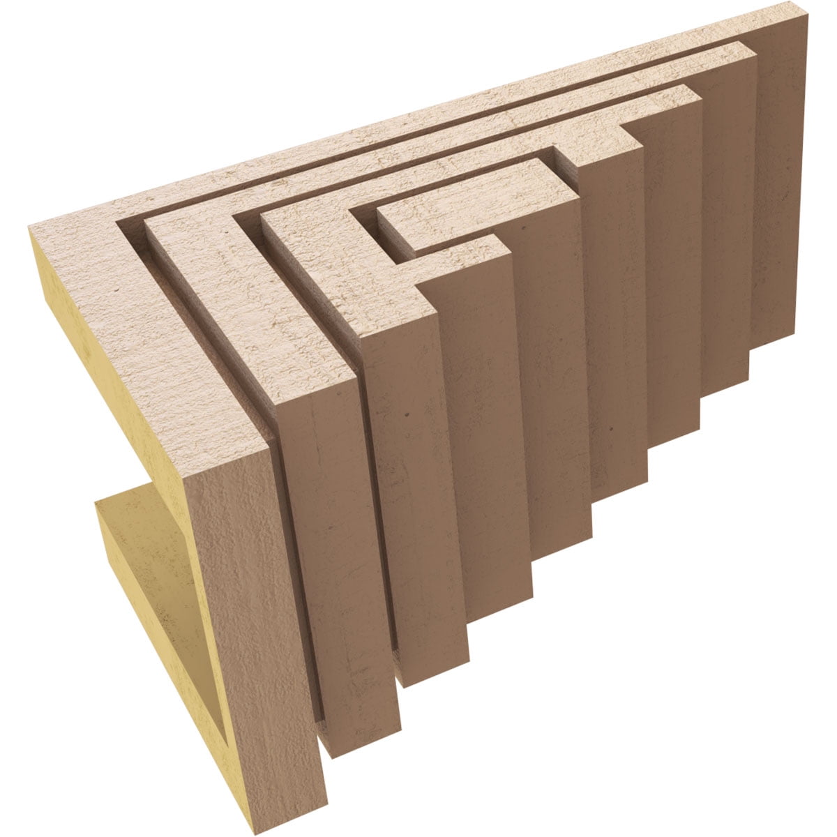 5"W x 10"D x 5"H Wide Landon Rough Cedar Woodgrain TimberThane Corbel, Primed Tan