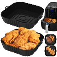 thumbnail image 3 of 2Pcs Air Friteuse Silicone Doublures Antiadhésif Air Friteuse Silicone Pot Réutilisables Friteuse à Air Chaud Plateau de Cuisson en Silicone pour Four Friteuse à Air Micro-Ondes, 3 of 10