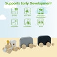 thumbnail image 4 of PlanToys® Celebration Wooden Train Set with Photo Slot & Chalkboard | Customizable Keepsake 3 Pcs Pull Toy Made with Sustainable Rubberwood | Ideal Birthday Gift for Kids, 4 of 9