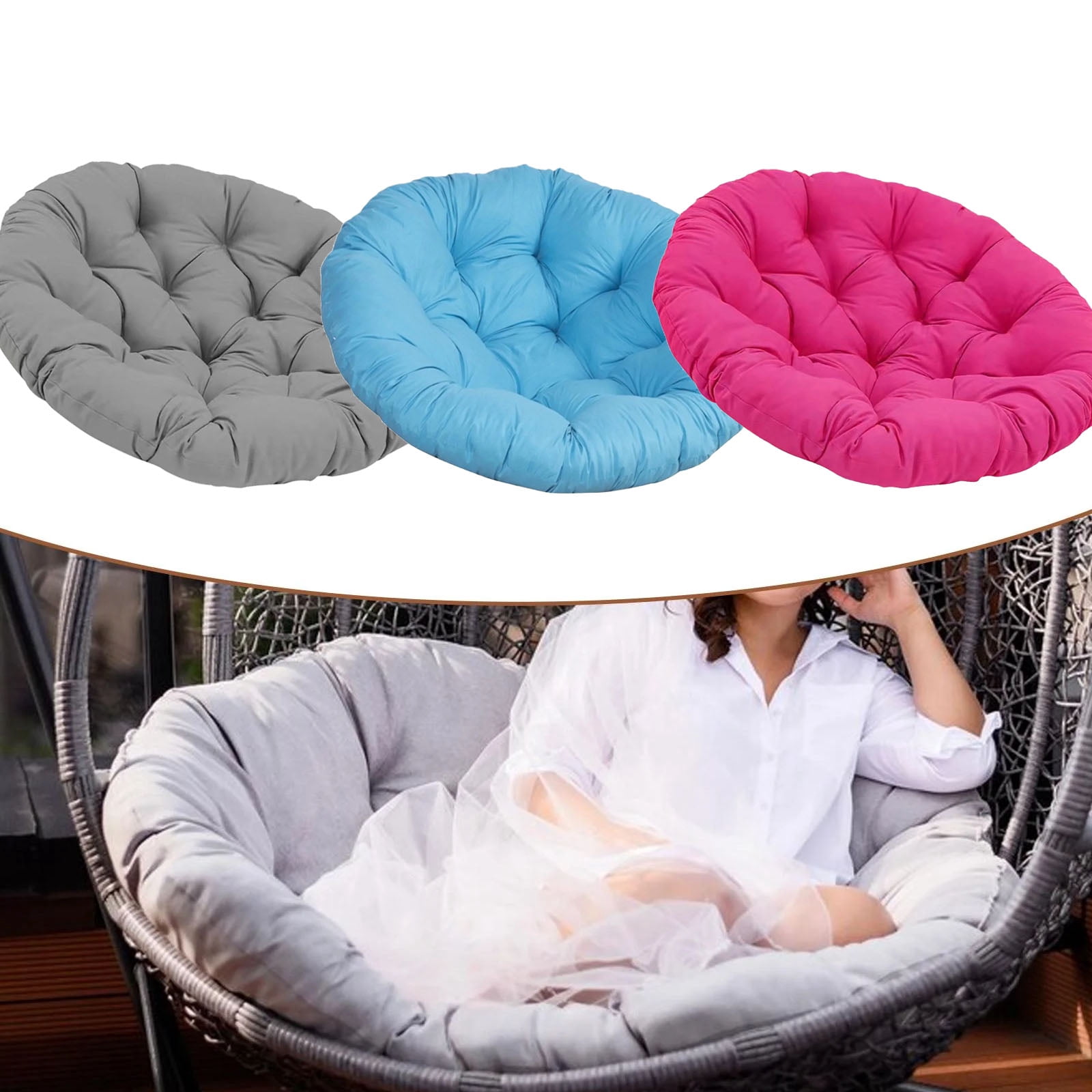 Papasan Chair Cushion, Circle Papasan Chair Cushion，Round Cushion for Outdoor Chairs