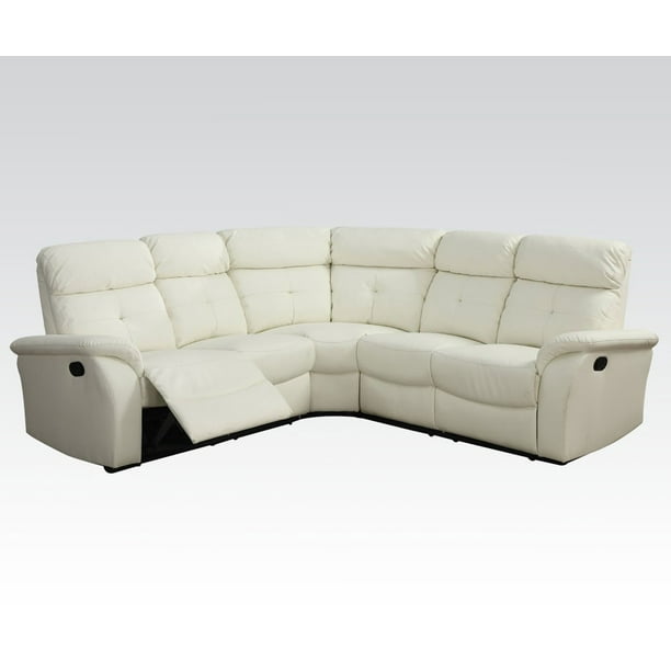 Lawrence Contemporary Sectional Reclining Beige Bonded Leather Match