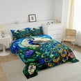 thumbnail image 3 of Erosebridal Wild Peacock Comforter Sets, Wild Animal Comforters & Duvets, Botanical Flower Leaves Room Decor, Reversible 2-Piece, 3 of 8