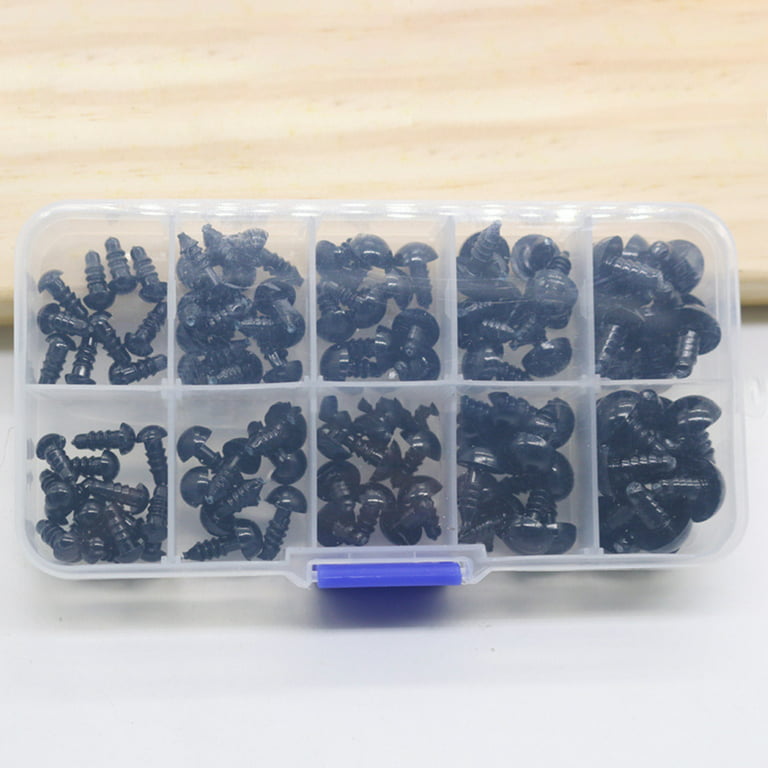 100PCS Plastic Safety Eyes with Washers for Crochet Animal Crafts Doll B