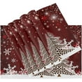 thumbnail image 3 of Christmas Tree with Snowflake Table Mats Placemats Set of 4 Winter Holiday Xmas Kitchen Mat Dining Place mat Heat-Resistant Easy Clean Happy New Year Accessory 12x18 IN, 3 of 8