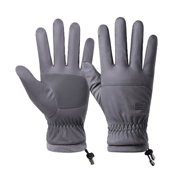 Fgnfyis Men Winter Thick Touchscreen Gloves Windproof for Outdoor Riding Cycling and Cold Protection Grey