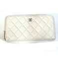 thumbnail image 1 of Pre-Owned Chanel A50097 Matelasse CC Mark Quilted Wallet Long Wallet White... (Good), 1 of 16