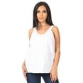 thumbnail image 5 of Sakkas Soffe Women's Casual Summer Sleeveless Floral Cotton Tank Top Blouse Light - White - M, 5 of 5