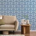 thumbnail image 4 of Tempaper Lattice Blue Peel and Stick Wallpaper, 20.5" x 16.5', 4 of 7