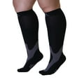 Mojo Compression Wide Calf Knee High Socks for Varicose Veins, Travel