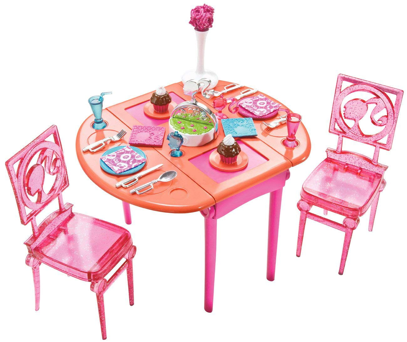 Barbie Basic Furniture Dinner To Dessert Dining Room Play Set Walmartcom Walmartcom