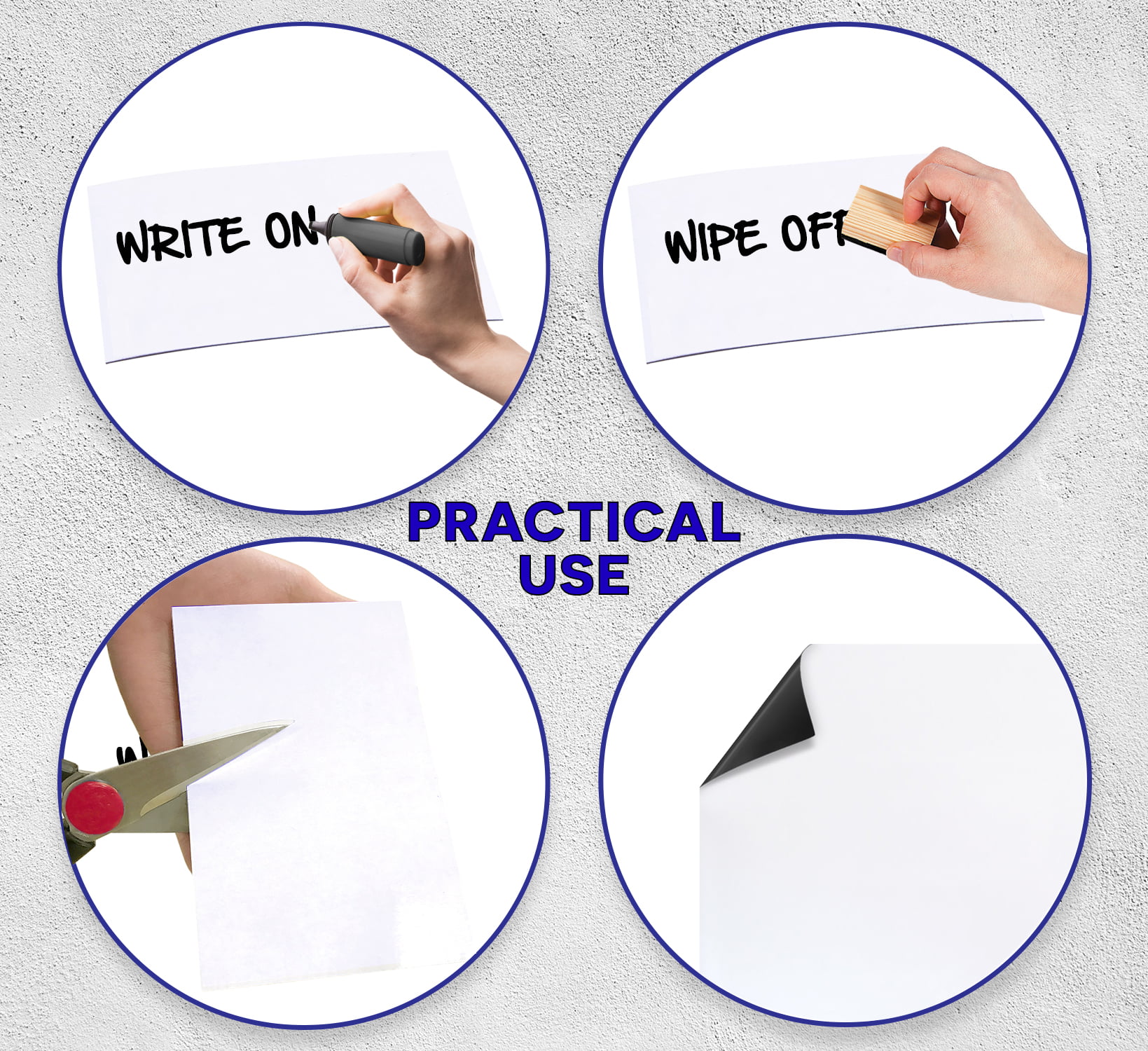 Dry Erase Magnetic Strip Roll Write on / Wipe off Magnet Without Marker (2  Inch x 200 Feet) 