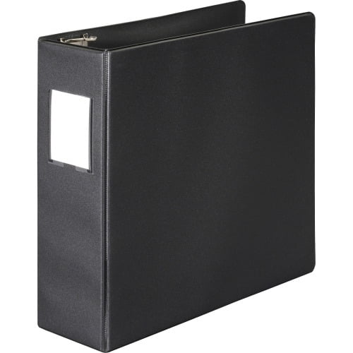 Wilson Jones Label Holder 383 Basic Binder 3' Binder Capacity - Letter - 8 1/2' x 11' Sheet Size - 600 Sheet Capacity - D-Ring Fastener(s) - 2 Internal Pocket(s) - Polypropylene - Black - Durable, Spi