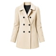 thumbnail image 5 of Inleife Womens Wool Blend Coat Fashion Ladies Casual Long Sleeve Hoodless Solid Button Pocket Top Coat Stand Collar Jacket, 5 of 6