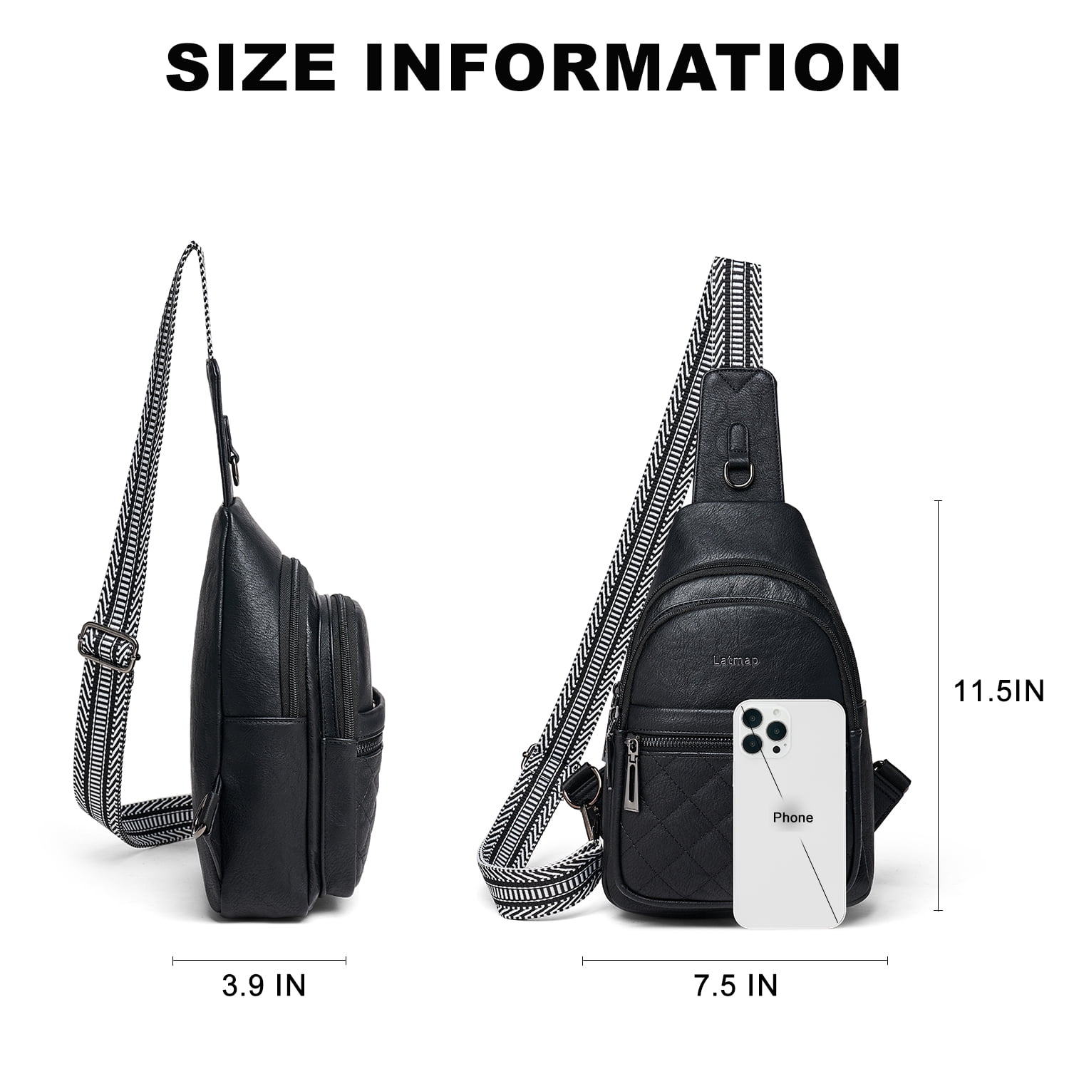 Sling Bag for Women Crossbody Fanny Pack - Lightweight Waterproof Faux Leather Purse for Travel Hiking Running Hands-Free