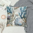 thumbnail image 2 of JRXY  Nautical Coastal Throw Pillow Covers Ocean Themed Beach Seashell Coral Starfish Pillows Case Soft Cushion Covers for Outdoor Sofa Home Decor White, 2 of 5