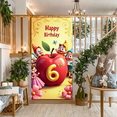thumbnail image 5 of LUUFILx Happy Birthday Backdrop 6th Birthday Banner for Kids Party Supplies Photography Props Background Decorations Fairy Tale Theme Celebration, 5 of 8