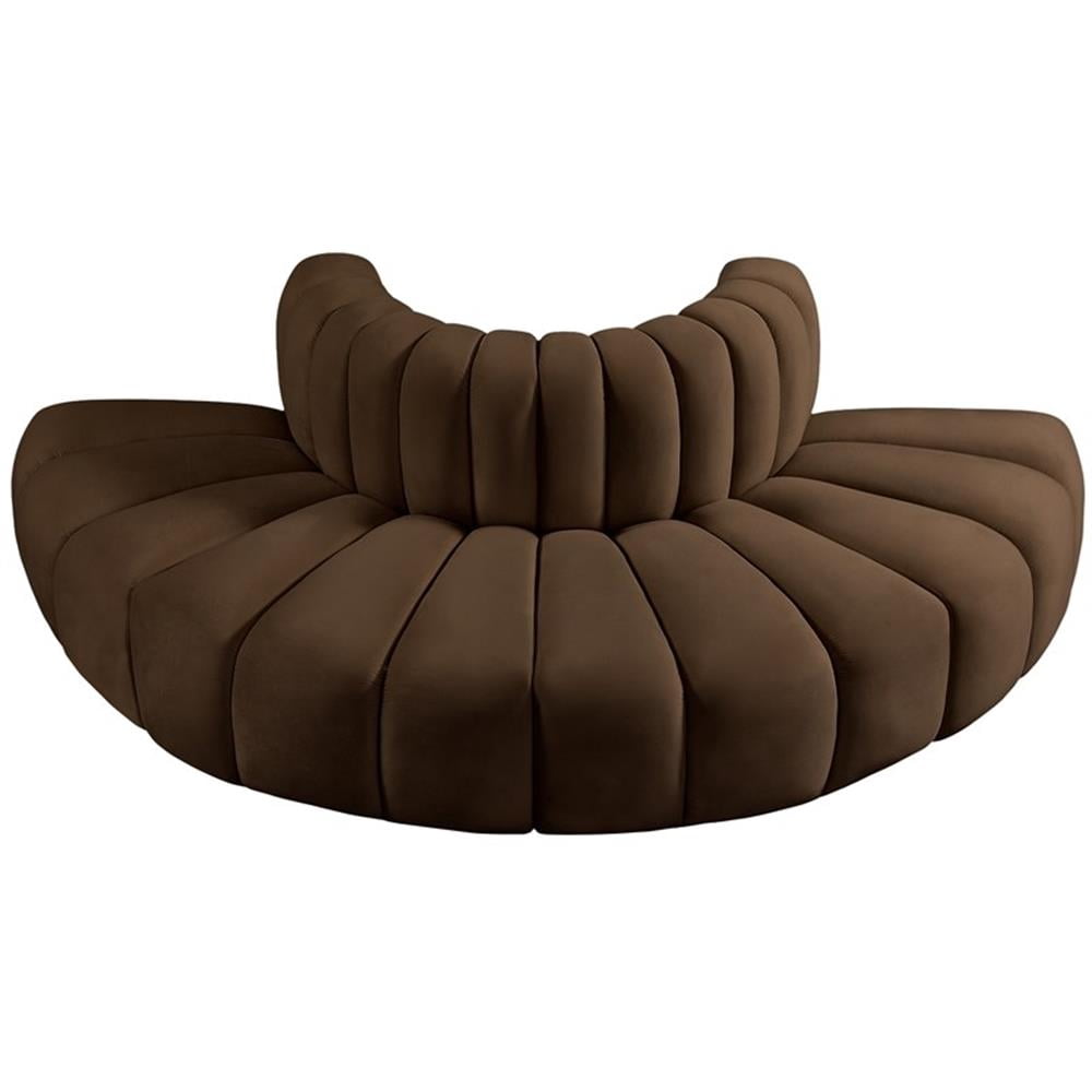Meridian Furniture Arc Brown Velvet Modular Sectional