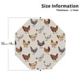 thumbnail image 2 of Honeii Various Chicken print Leather Coaster Set of 4, ideal for safeguarding your furniture from drinks spills and effortless cleanup-Octagon, 2 of 6