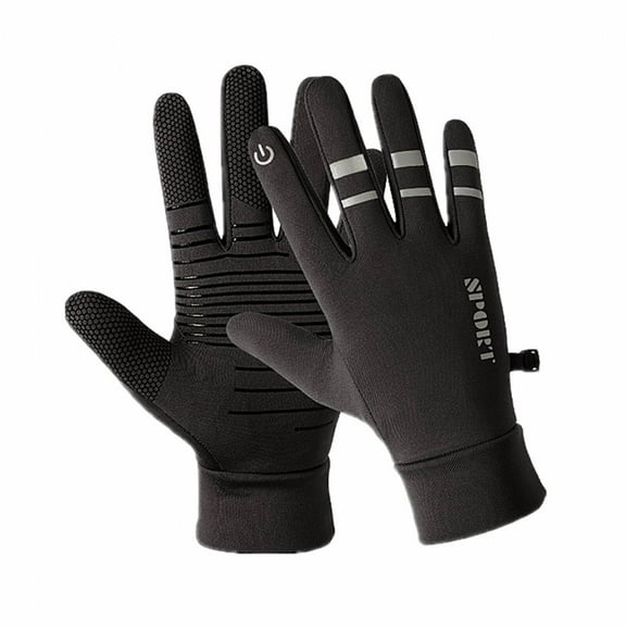 ACDANC 1Pairs Waterproof Gloves,Secure Fit Gym Gloves for Men,Cold Weather Gear Fingerless Gloves Men,XL,Black