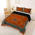 thumbnail image 2 of jejeloiu Vintage Boho King Size Comforter Sets For Men Women,Floral Mandala Comforters King Size,Orange,Black Reversible,3-Piece,1 Comforter and 2 Pillowcases, 2 of 7