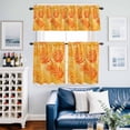 thumbnail image 2 of Tropical Palm Leaves Kitchen Curtains Valances and Tiers Set of 3 Orange Leaf Abstract Plant Watercolor Tier Curtains and Valance with Rod Pocket for Small Windows, 27.5"x24", 2 of 9