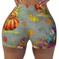 thumbnail image 2 of Pofeuu Gnomes With Pumpkins Print Workout Shorts for Women Scrunch Butt Lifting High Waisted Yoga Gym Seamless Booty Biker Shorts-Large, 2 of 8