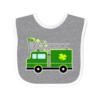 Inktastic St. Patricks Day Fire Truck in Green with Shamrocks Boys or Girls Baby Bib