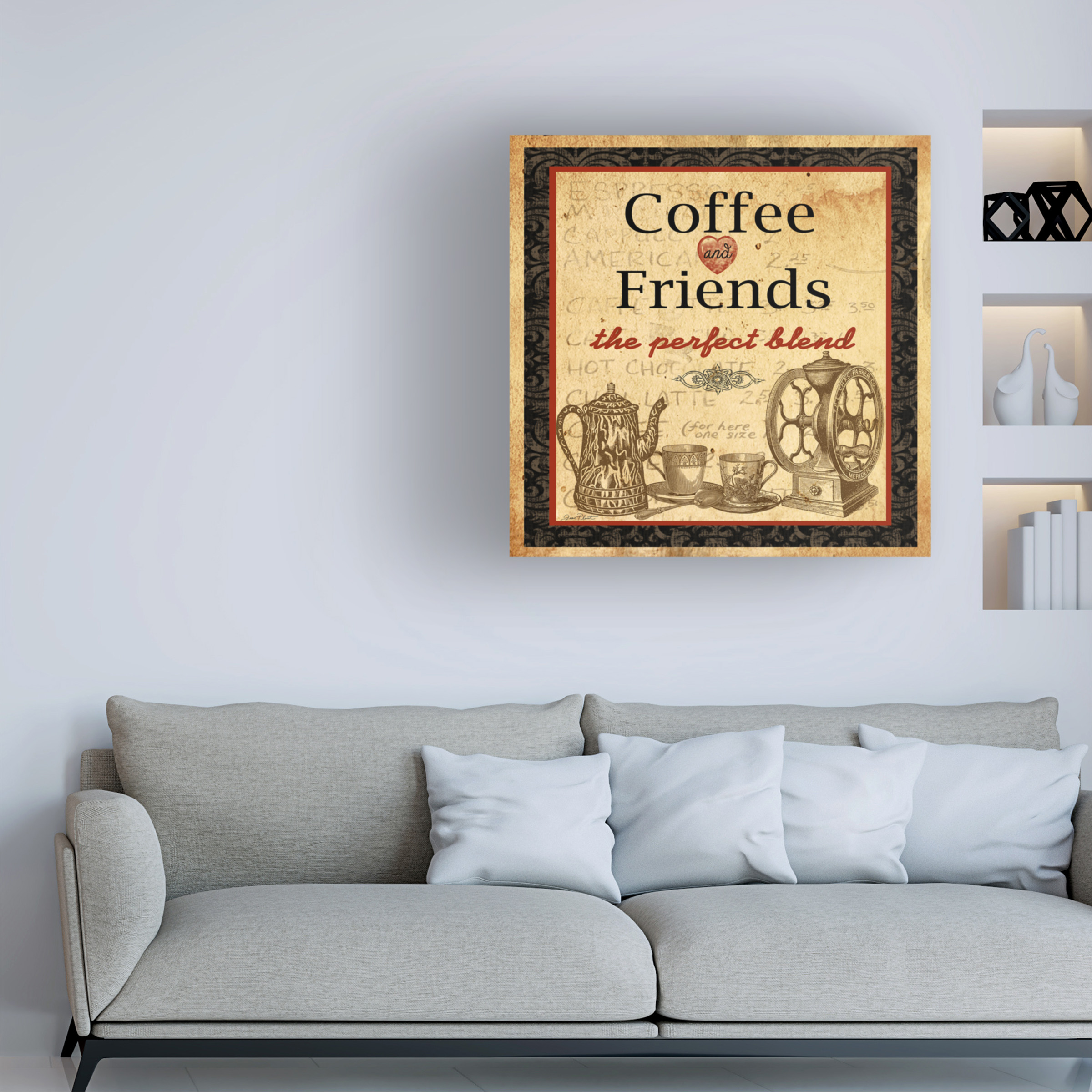Trademark Fine Art 'Coffee And Friends' Canvas Art by Jean Plout