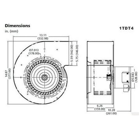 UPC 663001413141 product image for Dayton Model 1TDT4 Blower 805 CFM 1090 RPM 115V 60hz.(2C946) | upcitemdb.com