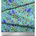 thumbnail image 2 of Soimoi Green Cotton Duck Fabric Artistic Leaf & Floral Printed Fabric 1 Yard 42 Inch Wide, 2 of 2