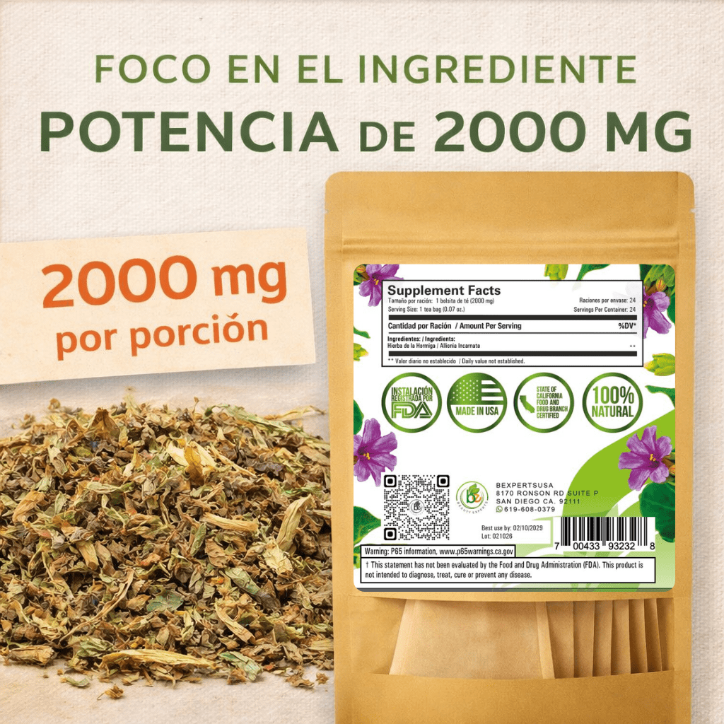 Hierba de la Hormiga (Trailing Windmills) Herbal Tea - 24 Premium Tea Bags (2000mg per Bag) - Authentic 100% Natural Mexican Botanical - Caffeine-Free, Vegan & Non-GMO - Traditional Support for Metab