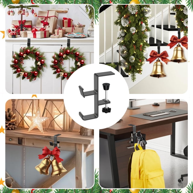 Christmas Stocking Holders 1pcMetal Hooks Non Christmas Stocking Hooks For Fireplace Mantle Christmas Party Decoration