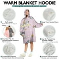 thumbnail image 5 of Wearable Oversized Blanket,Pink Unicorn Castle Pattern Wearable Blanket Hoodie for Adults,Cozy Hooded Blankets with Super Pockets,Super Warm Fuzzy Pullover for Women & Men, 5 of 6