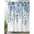 thumbnail image 2 of Fsddascl Eucalyptus Blue Shower Curtain Set - Standard 72" x 72" Washable Bathtub Curtain with 12 Hooks, Farmhouse Leaves Summer Spring Waterproof Fabric Stall Shower Curtains for Bathroom/Bathtub, 2 of 6
