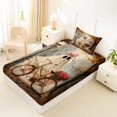 thumbnail image 4 of Manfei Kawaii Bow Ghost Twin Sheets 3pcs, Halloween Romantic Rose Autumn Leaves Bedding, Brown Orange Pink,1 Fitted Sheet, 1 Flat Sheet and 1 Pillowcase, 4 of 5