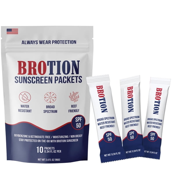 Protector solar BROTION Broad Spectrum SPF 50, 10 ml, tamaño de viaje x10