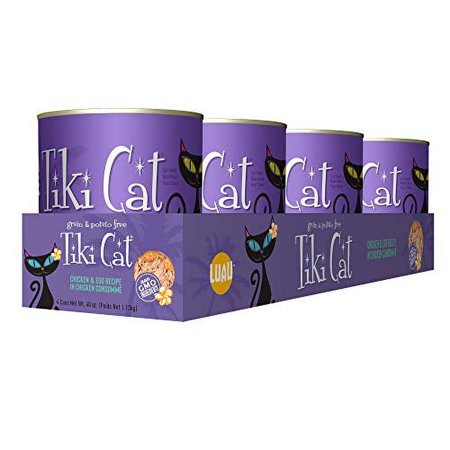 UPC: 0693804114488 | TIKI PETS Cat Luau Grain Free Canned Wet Food for Adult Cats & Kittens Chicken and Egg Recipe in Consomme  4 cans 10oz