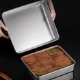 thumbnail image 3 of LOLIPPYY 2pcs Stainless Steel Cake Baking Pan Tiramisu Server Ideal for Home Baking Cake Storage and Serving, 3 of 8